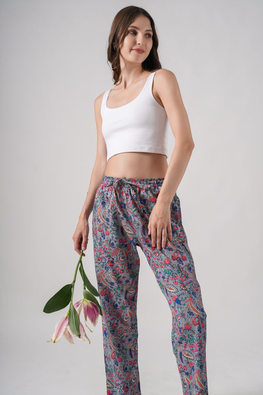 Cotton Pajama Pants Women - Gray Splendor