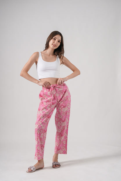 Cotton Pajama Pants Women - Floral Fantasy