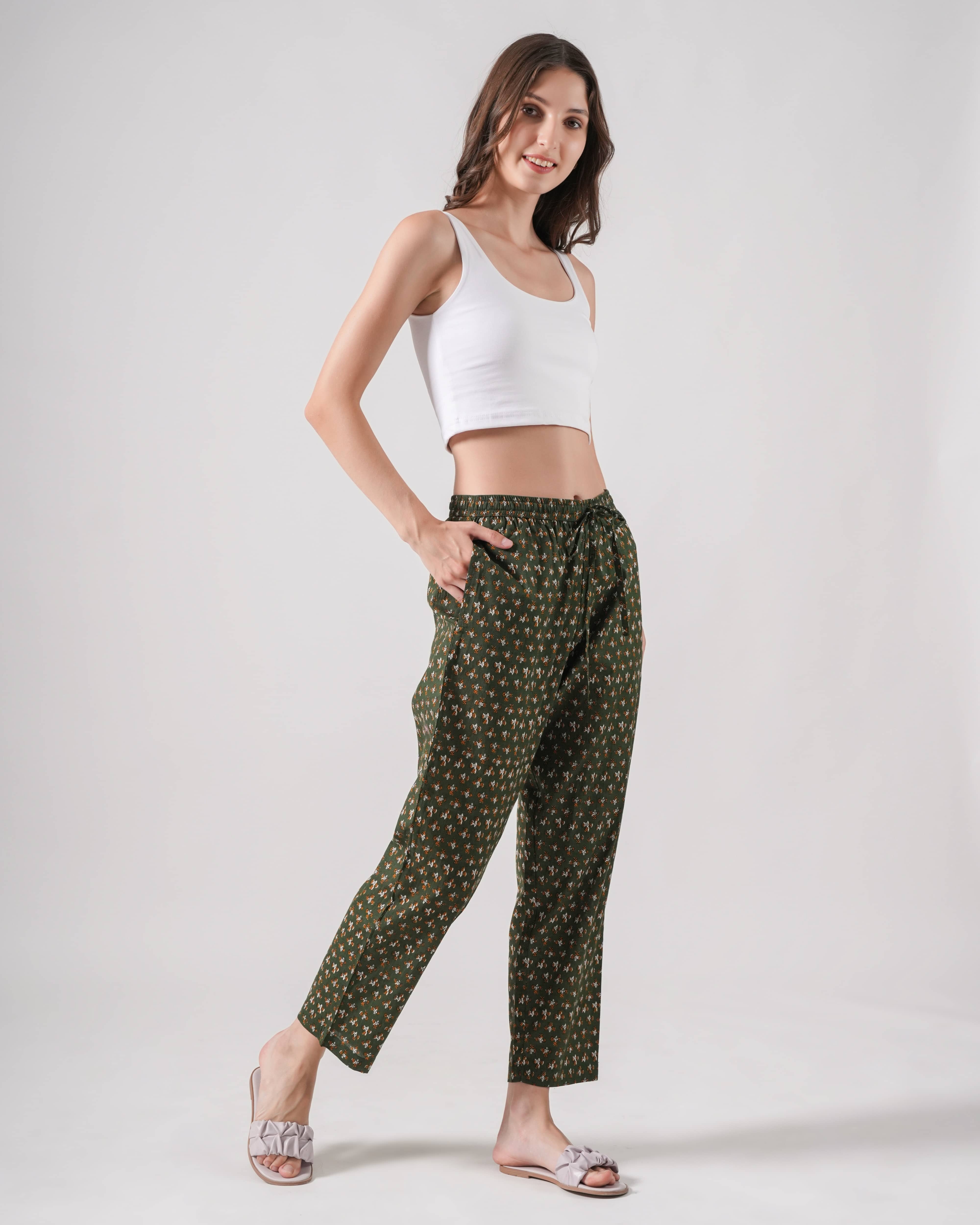 Cotton Pajama Pants Women - Citrus Meadow