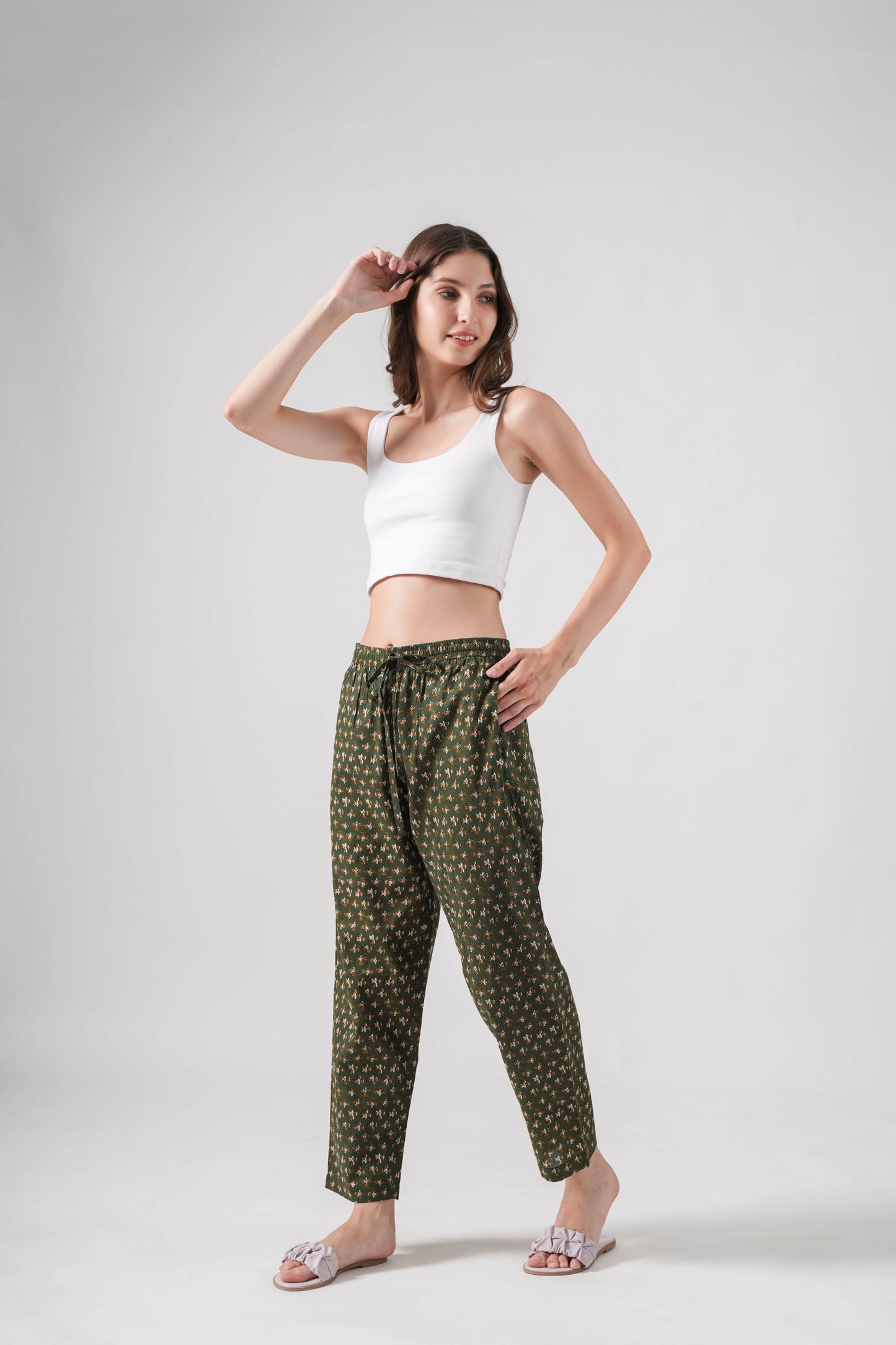 Cotton Pajama Pants Women - Citrus Meadow