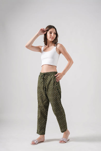 Cotton Pajama Pants Women - Citrus Meadow