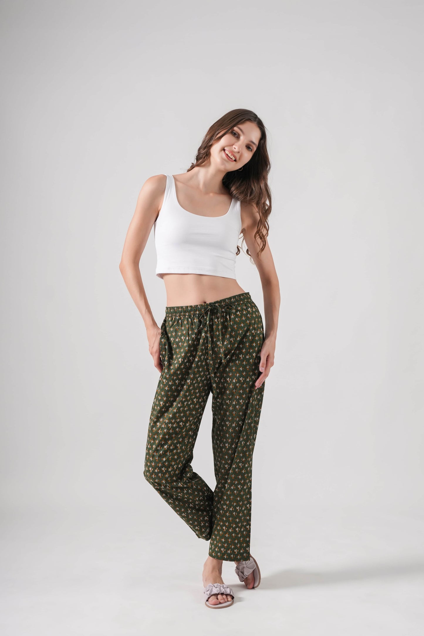 Cotton Pajama Pants Women - Citrus Meadow