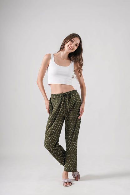 Cotton Pajama Pants Women - Citrus Meadow