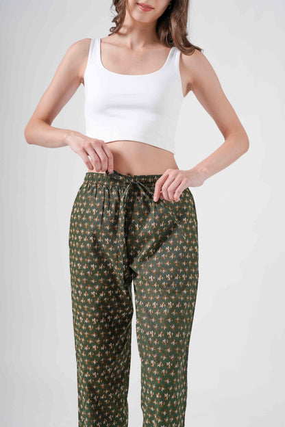 Cotton Pajama Pants Women - Citrus Meadow