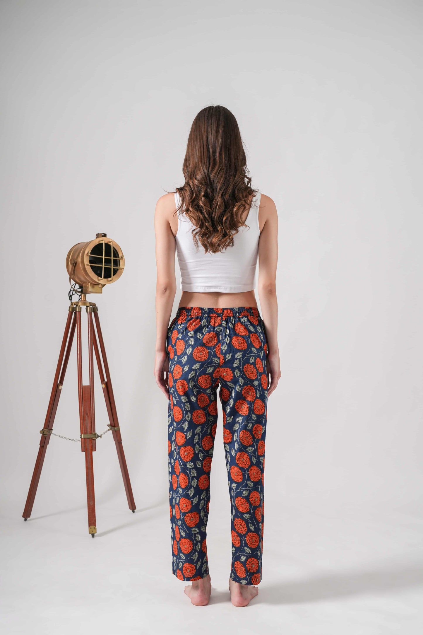Cotton Pajama Pants Women - Midnight Marigold