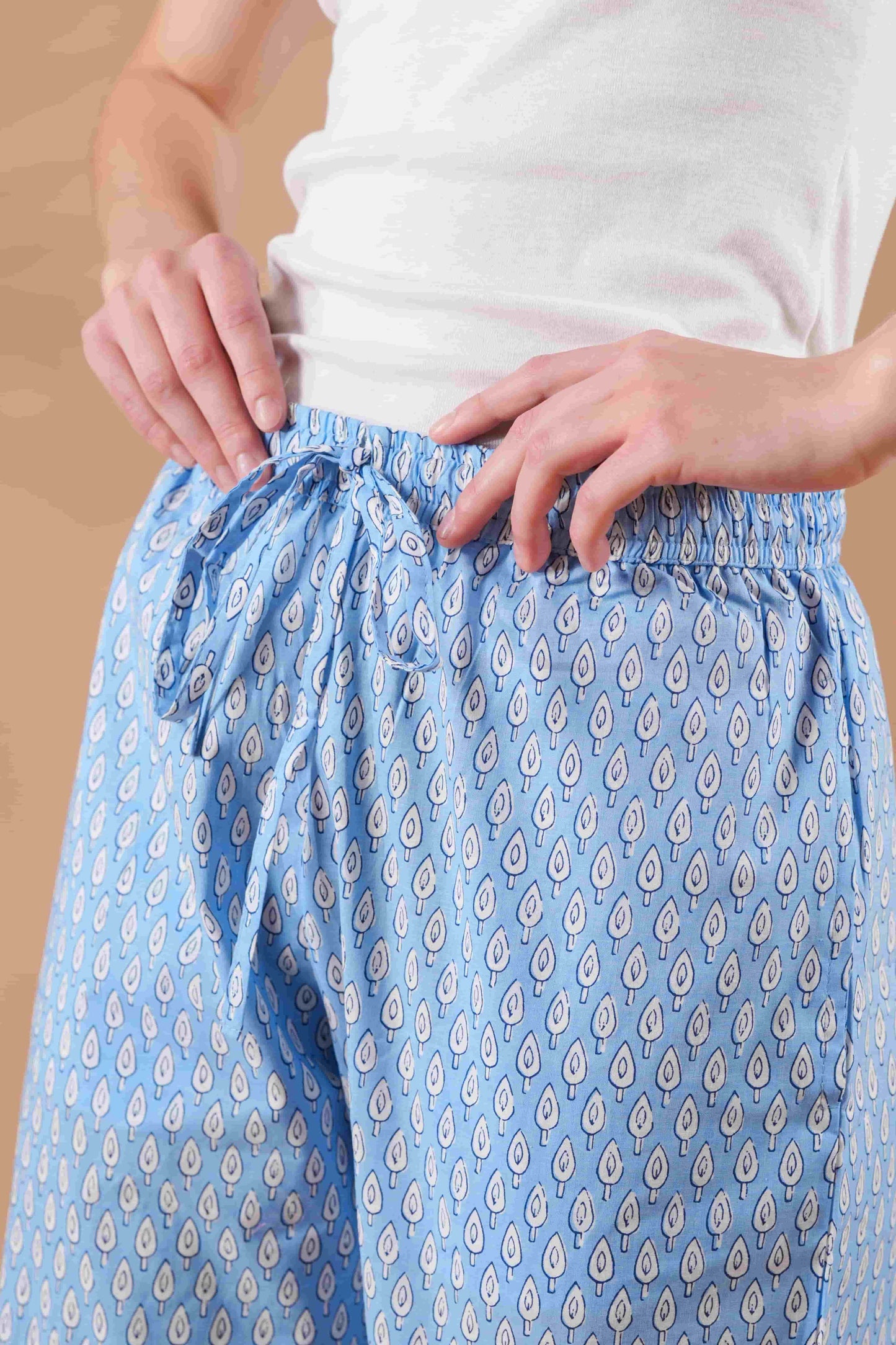 Cotton Pajama Pants Women - Tranquil Blue