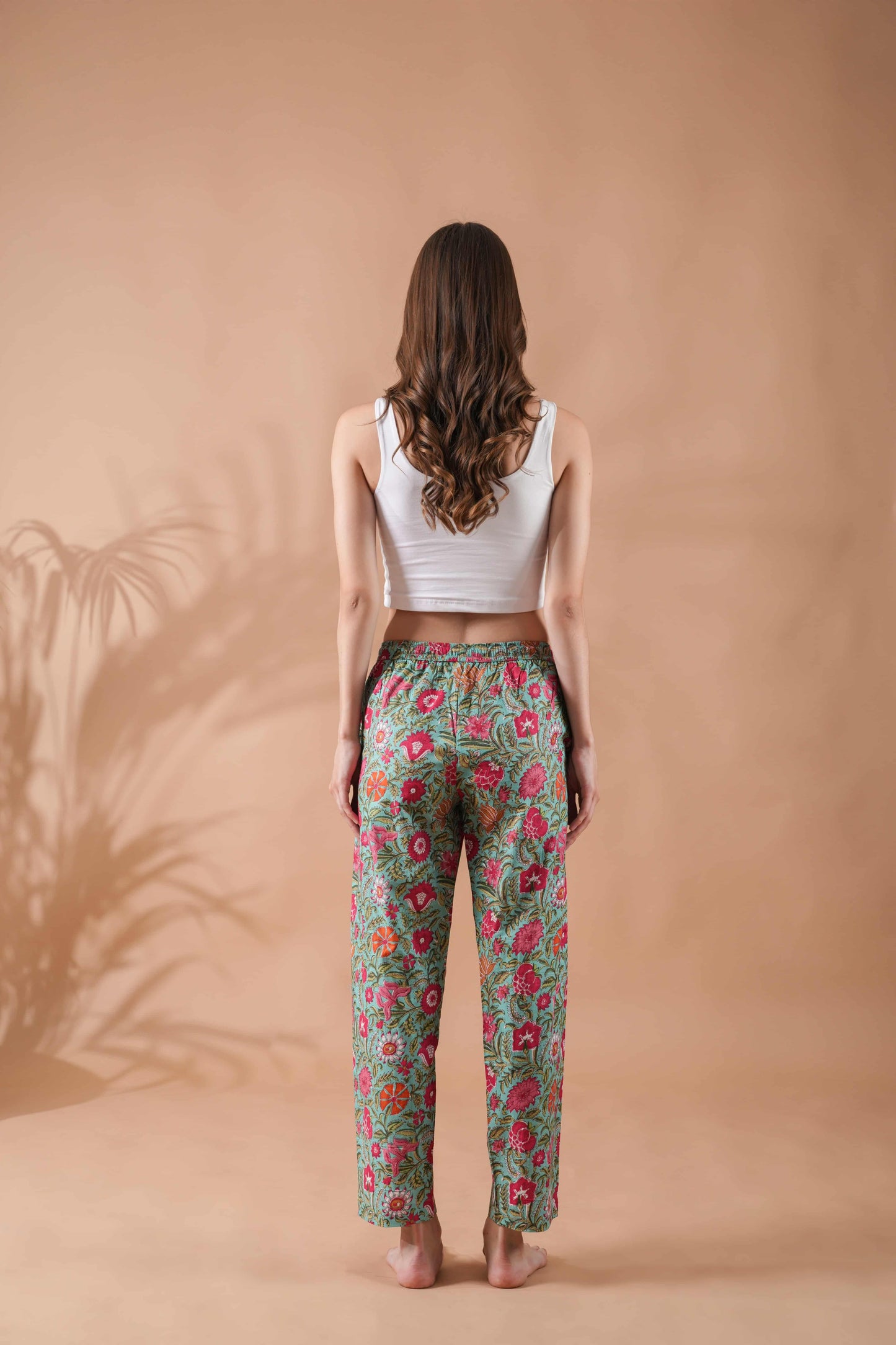 Cotton Pajama Pants Women - Tropical Garden
