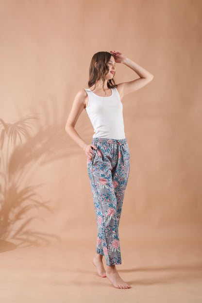 Cotton Pajama Pants Women - Slate Rose
