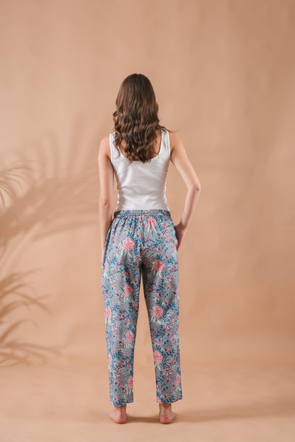 Cotton Pajama Pants Women - Slate Rose