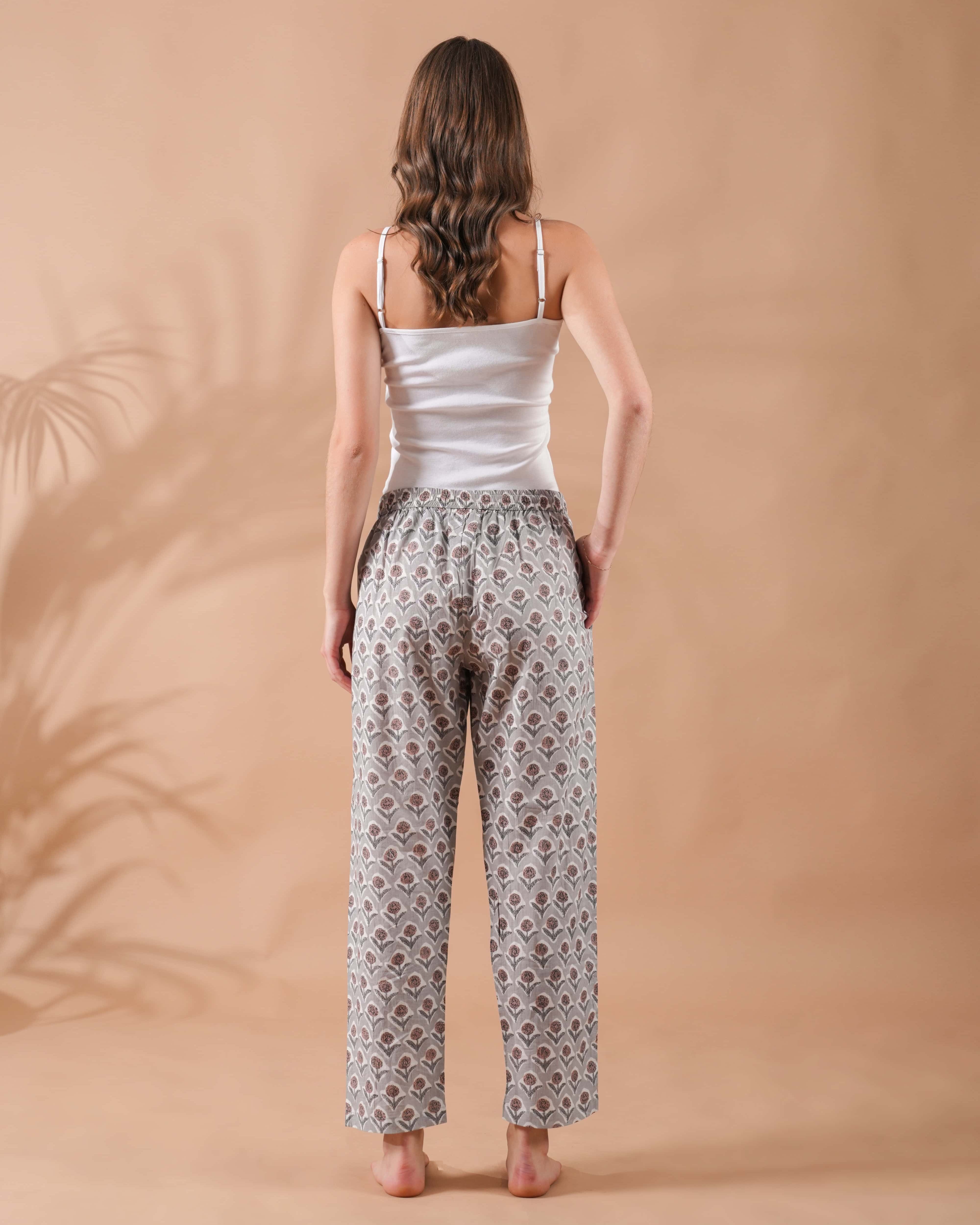 Cotton Pajama Pants Women - Earthy Elegance