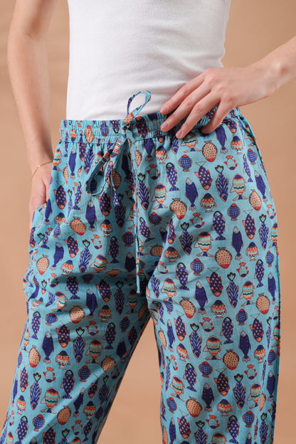 Cotton Pajama Pants Women - Marine Melodies