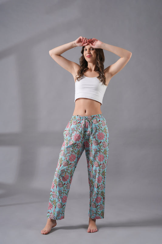 Cotton Pajama Pants Women - Blushing Blooms