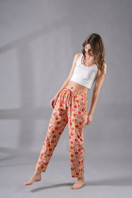 Cotton Pajama Pants Women - Sunshine Blush