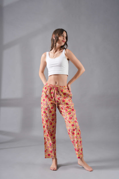 Cotton Pajama Pants Women - Sunshine Blush