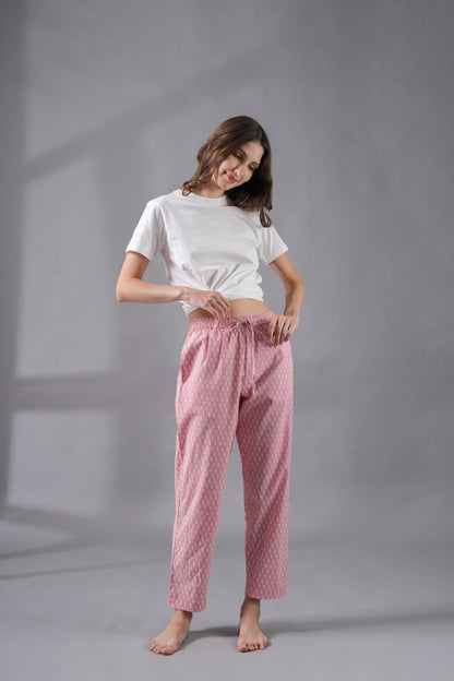 Cotton Pajama Pants Women - Blush Forest