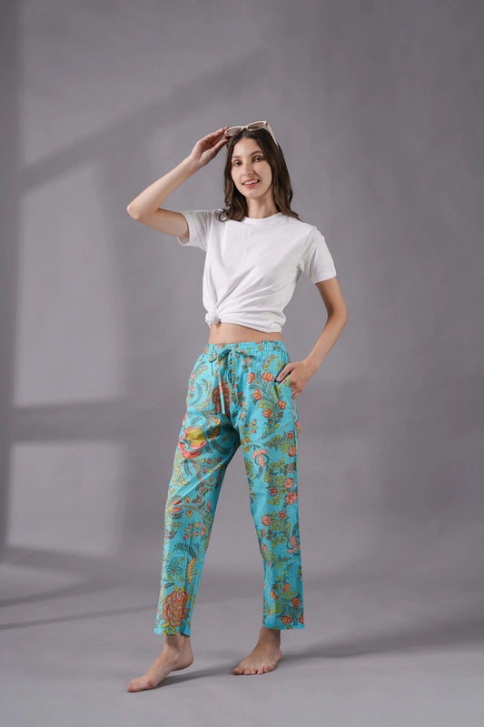 Cotton Pajama Pants Women - Tropical Dream