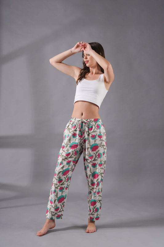 Cotton Pajama Pants Women - Fresh Bloom