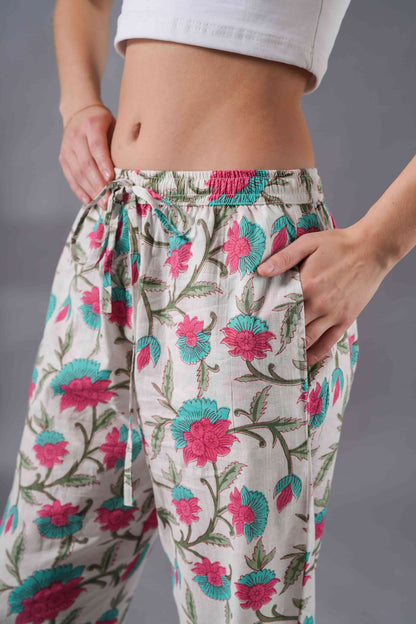 Cotton Pajama Pants Women - Fresh Bloom