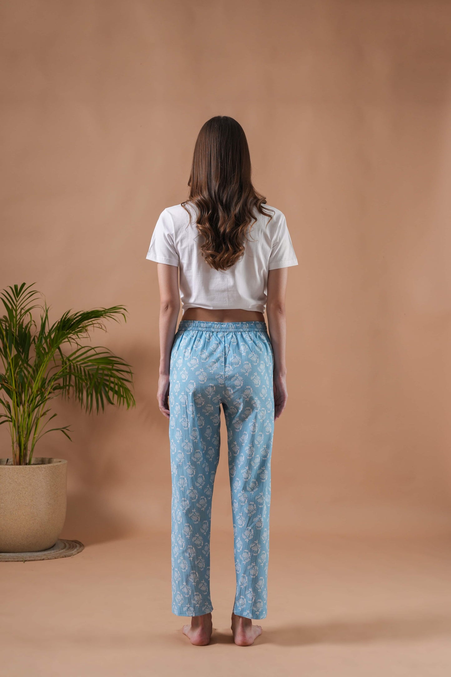 Cotton Pajama Pants Women - Frosted Flora