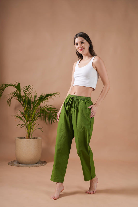  Green Cotton Pajama Pants