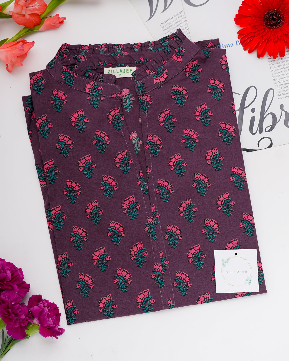 100% Cotton Top Women Cap Sleeve - Palace Garden