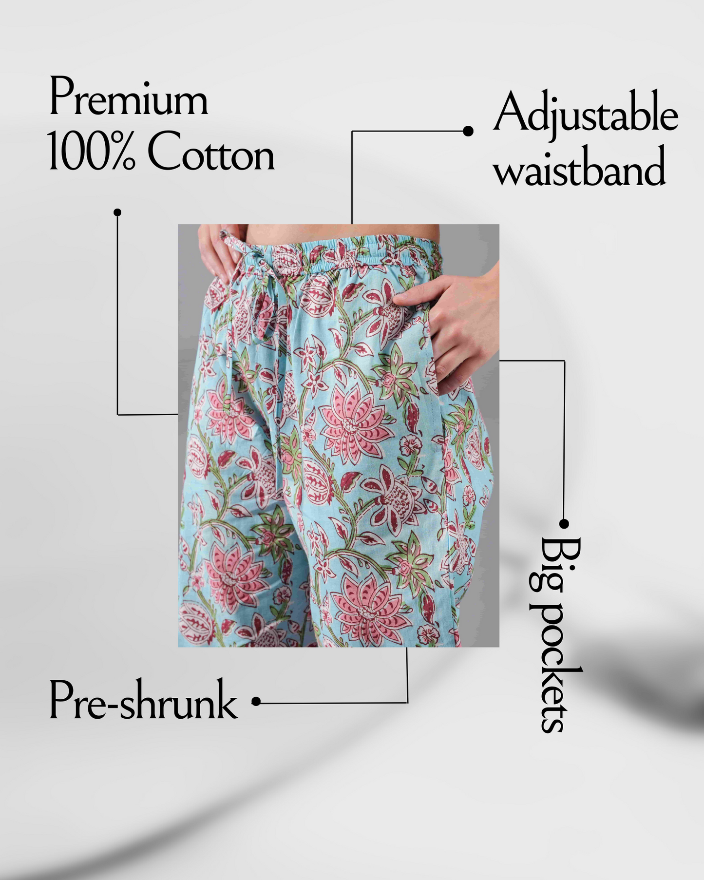 Cotton Pajama Pants Women - Blushing Blooms