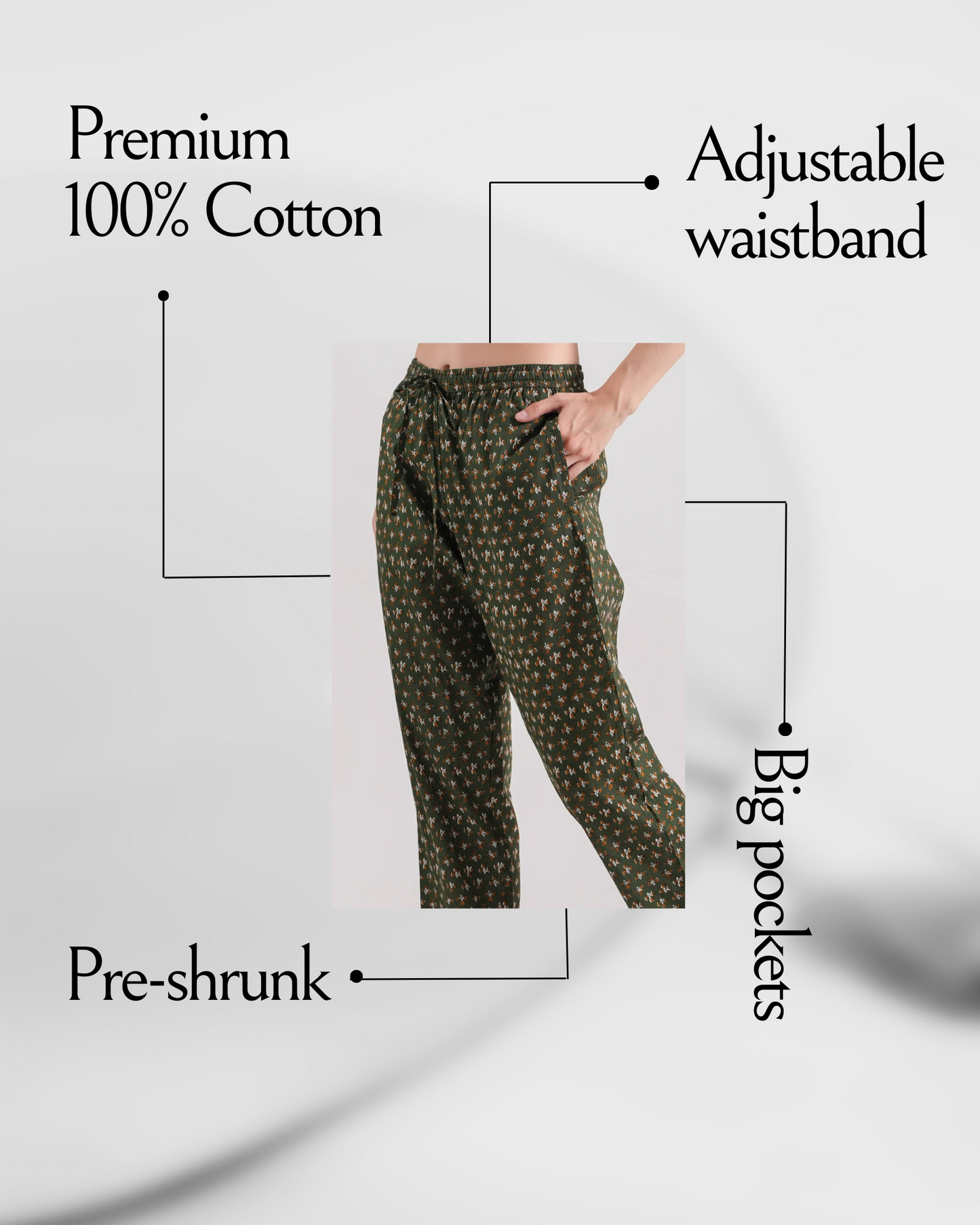 Cotton Pajama Pants Women - Citrus Meadow