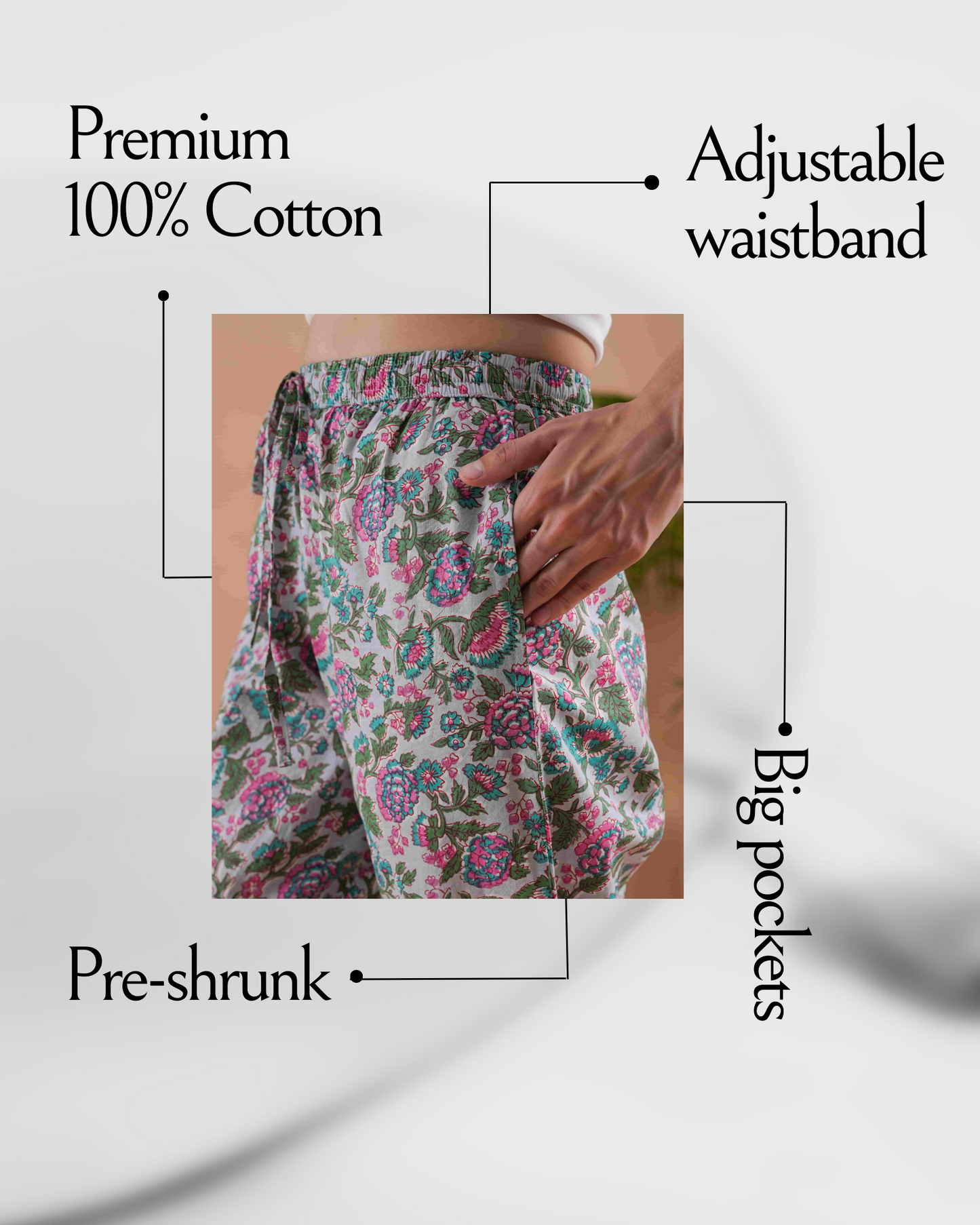 Cotton Pajama Pants Women - Pretty Petals