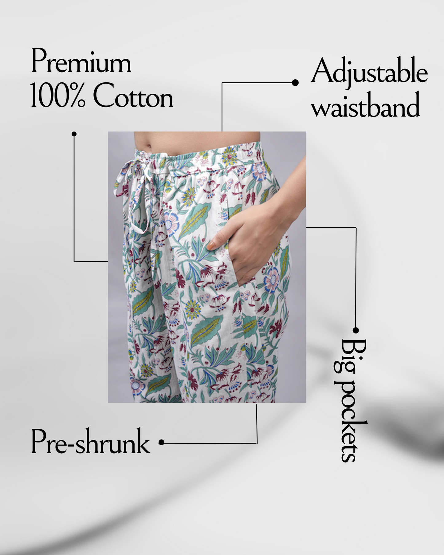 Cotton Pajama Pants Women - Velvet Bloom