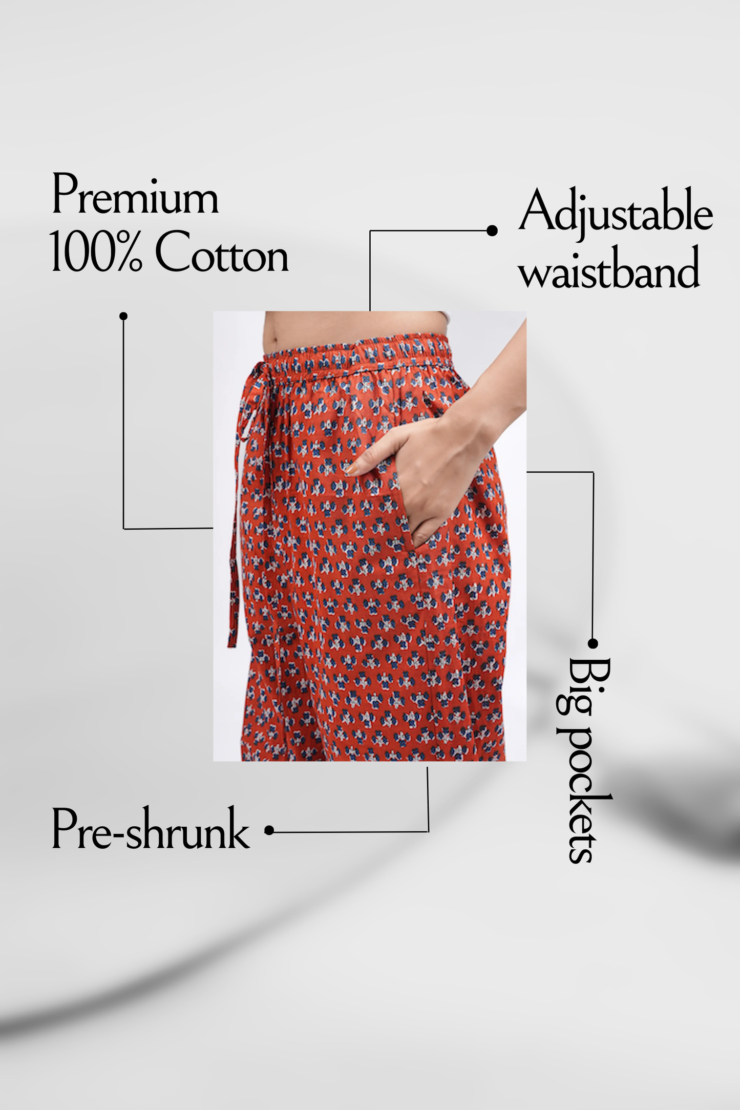 Cotton Pajama Pants Women - Crimson Charm